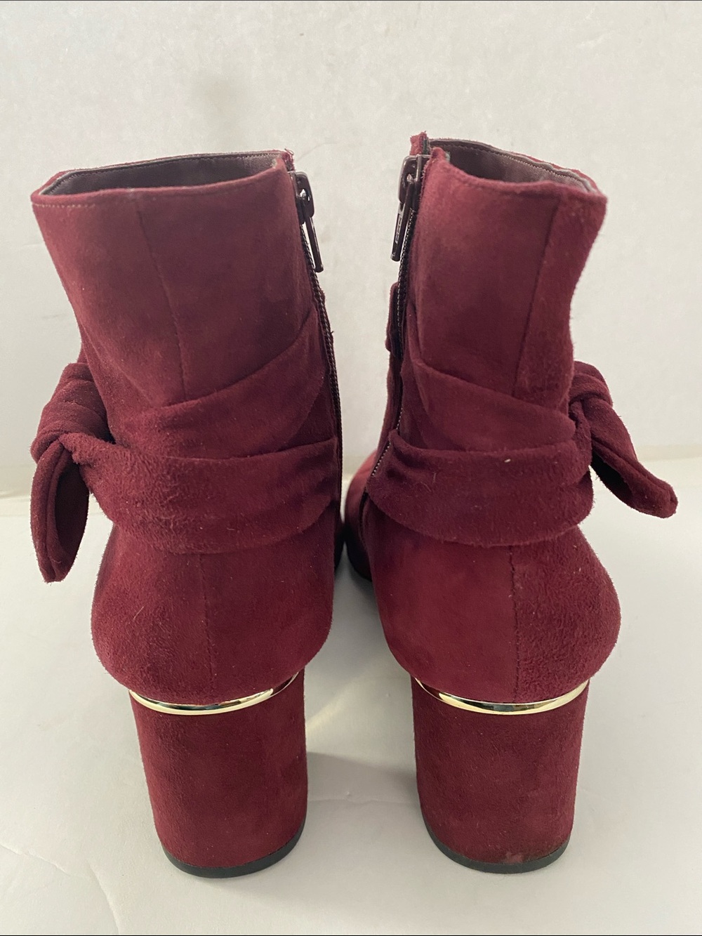 Alex & Marie Burgundy Suede Dashauna Booties - Picture 4 of 8